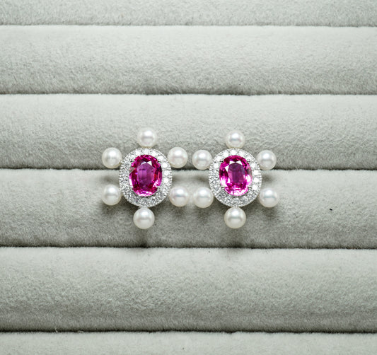 ピンクサファイア ピアス