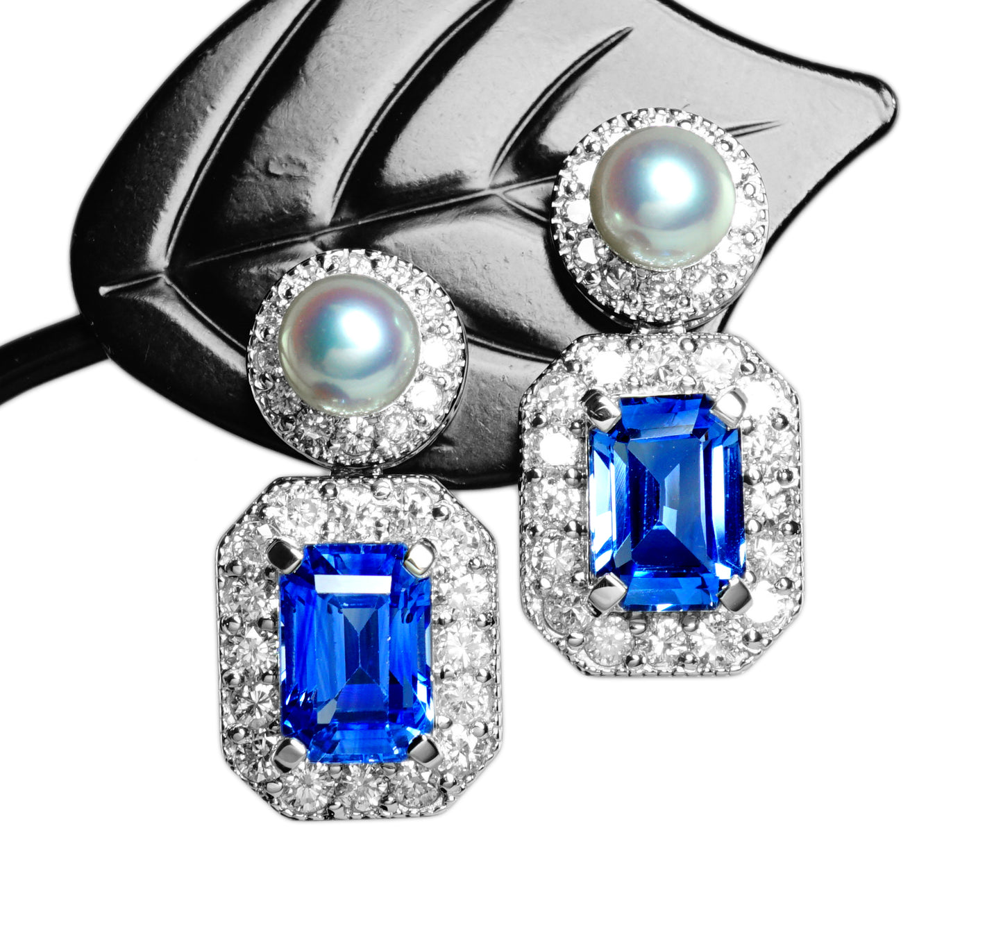 サファイア アコヤ ピアス