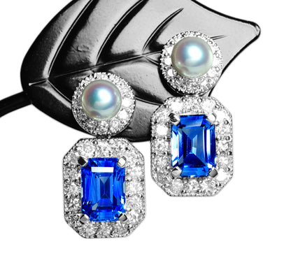 サファイア アコヤ ピアス