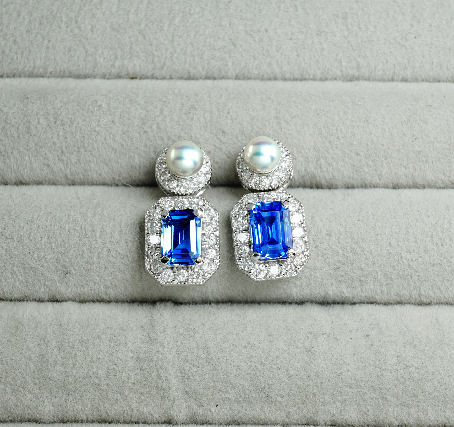 サファイア アコヤ ピアス