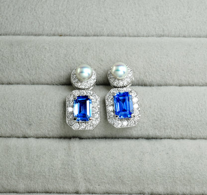 サファイア アコヤ ピアス