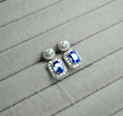 サファイア アコヤ ピアス