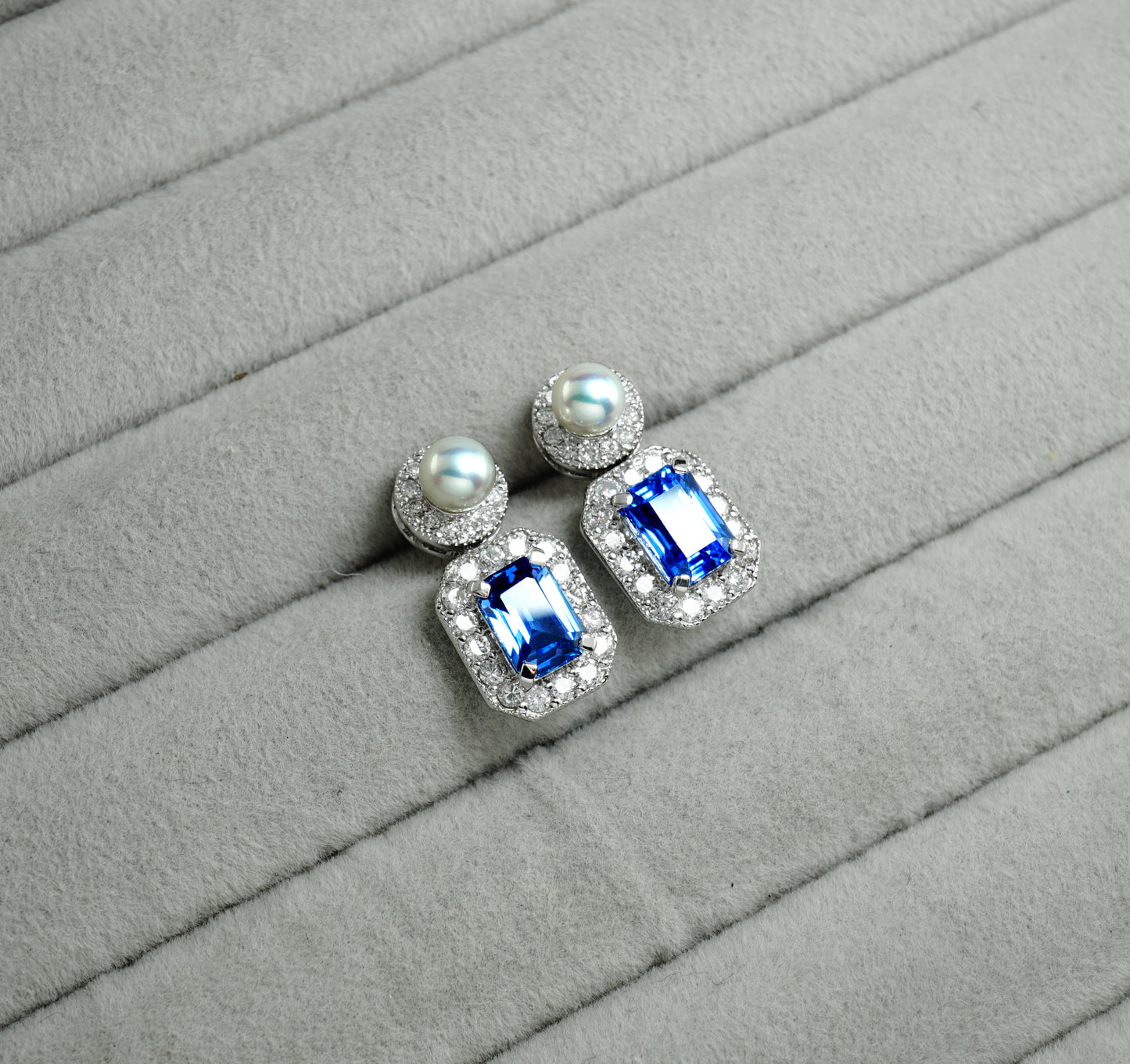 サファイア アコヤ ピアス