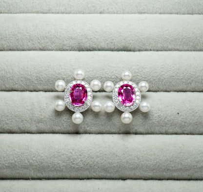 ピンクサファイア ピアス