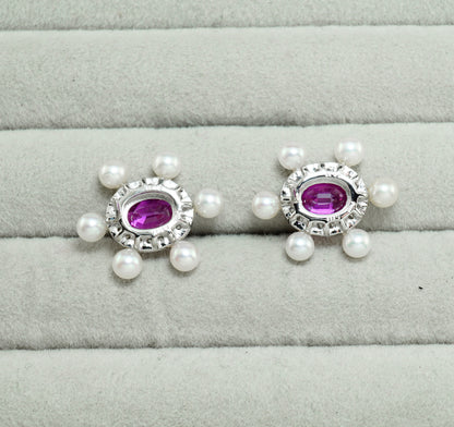 ピンクサファイア ピアス