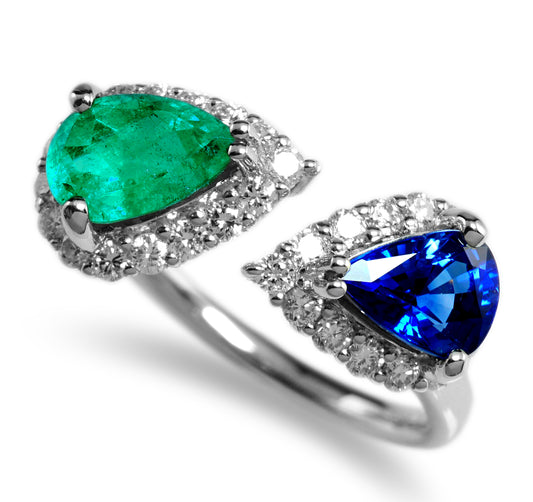 サファイア エメラルド リング