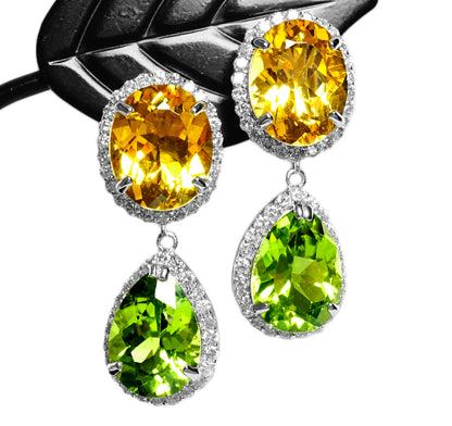 イエローベリル ペリドット ピアス