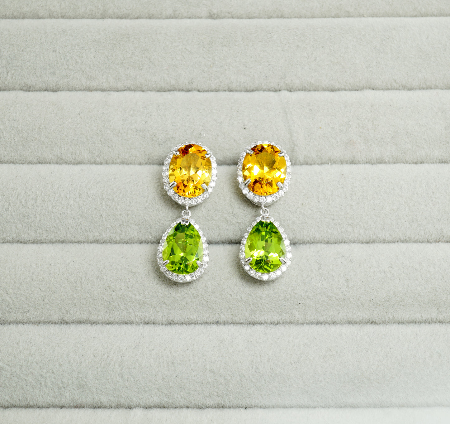 イエローベリル ペリドット ピアス