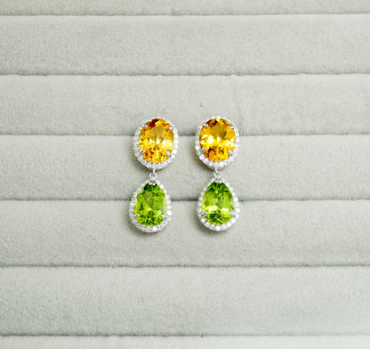 イエローベリル ペリドット ピアス