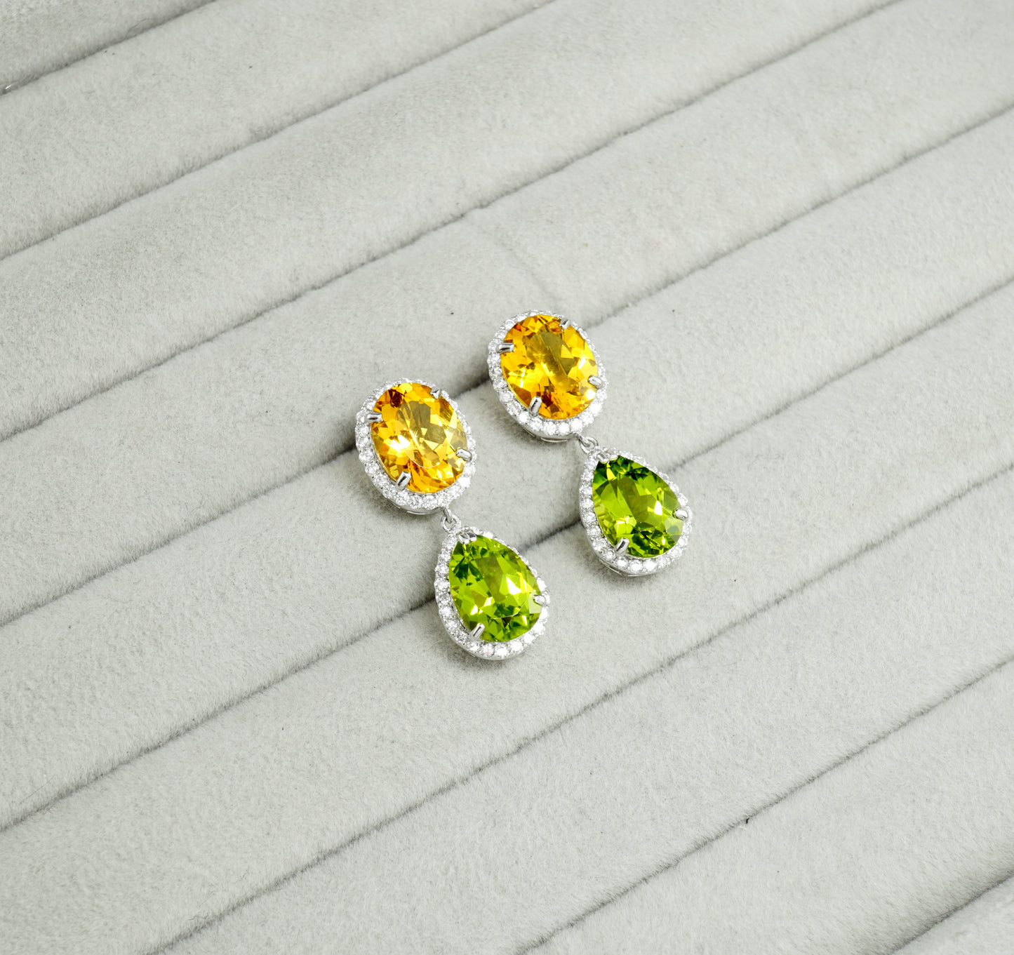 イエローベリル ペリドット ピアス