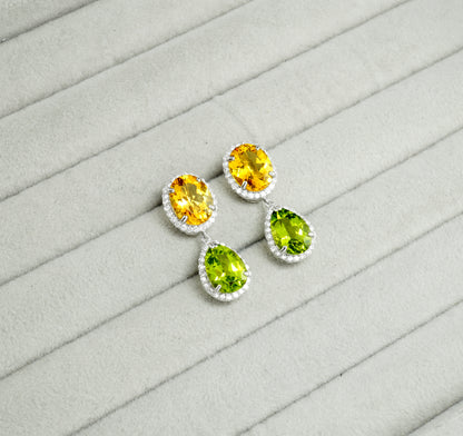 イエローベリル ペリドット ピアス