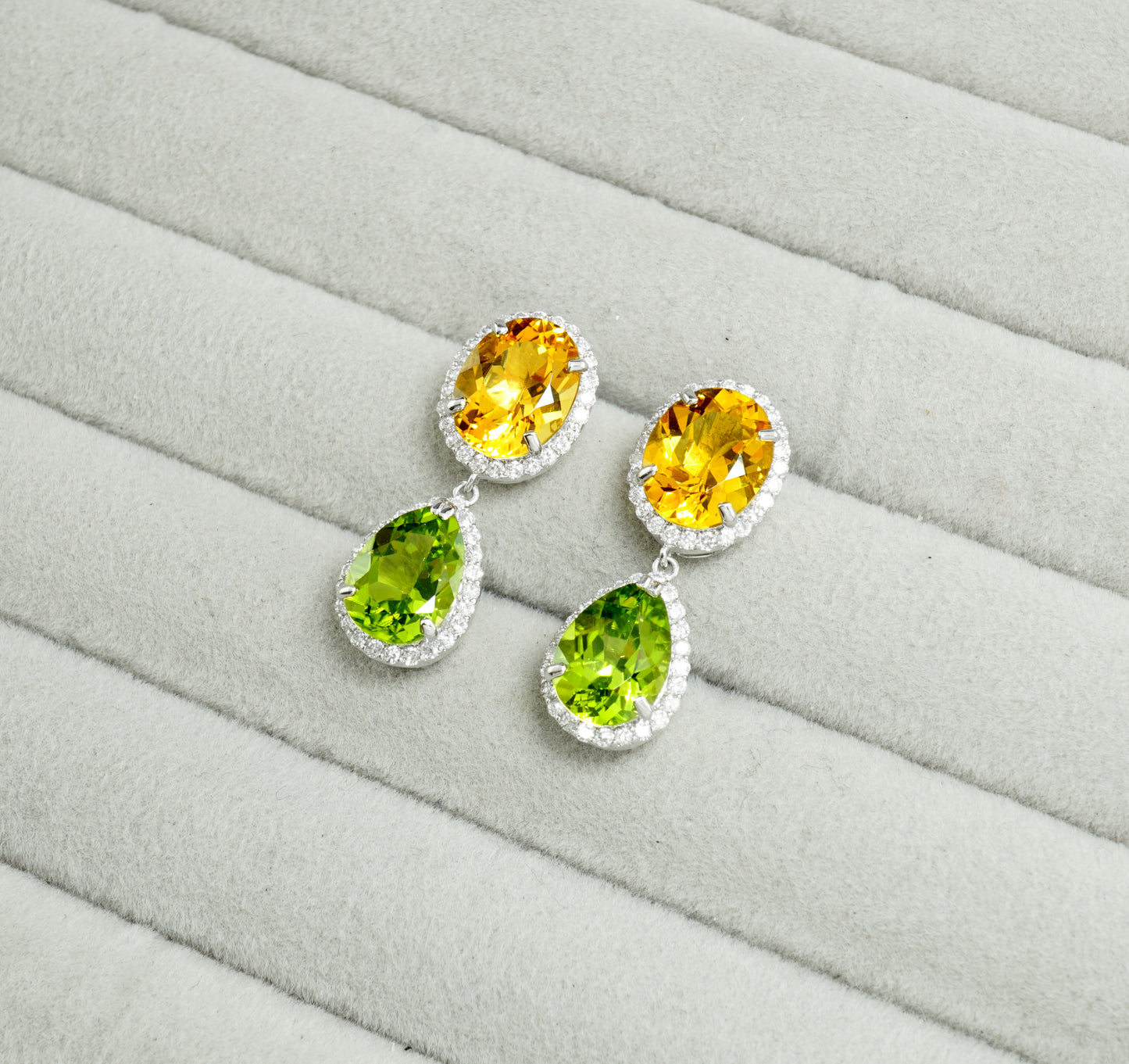 イエローベリル ペリドット ピアス