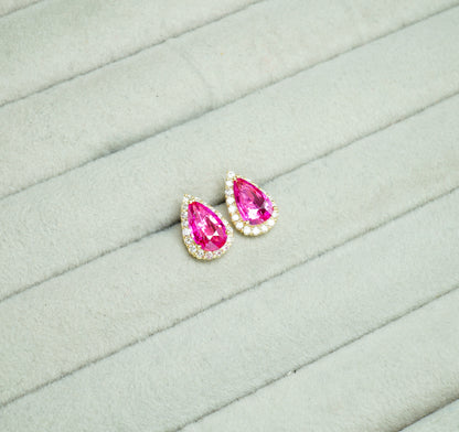 ピンクサファイア ピアス